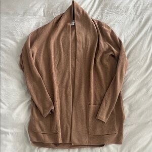 Jcrew Cotton Brown Open Front Cardigan Petite Small